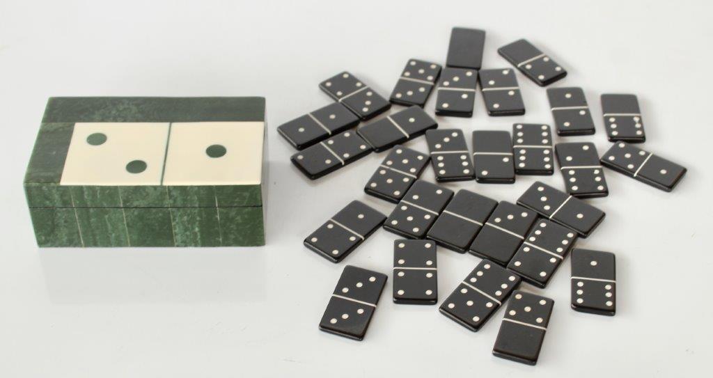 Green & White Dominoes Box